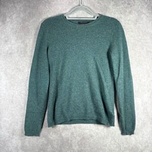 Tahari Sweater Womens Small Green Pure Luxe 100% Cashmere Crewneck Long Sleeve